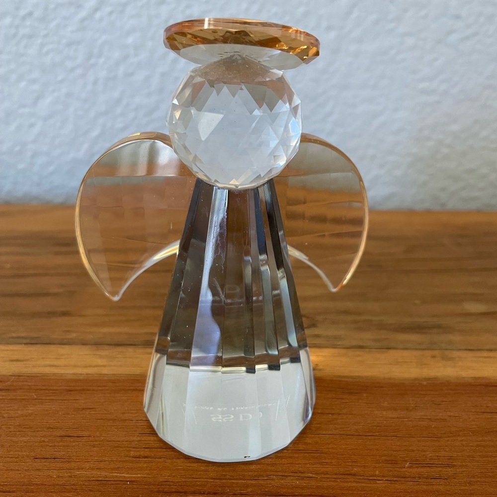 Faceted Crystal Angel with Gold Halo